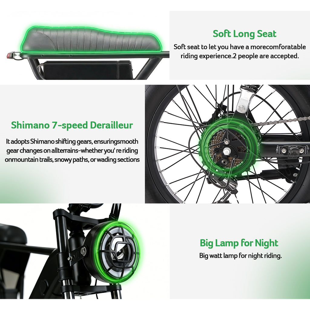 Yangor Y20 Plus E-Bike – Premium-Version mit  Hinterradfederung– 250W | 48V 15Ah | 20×4,0"