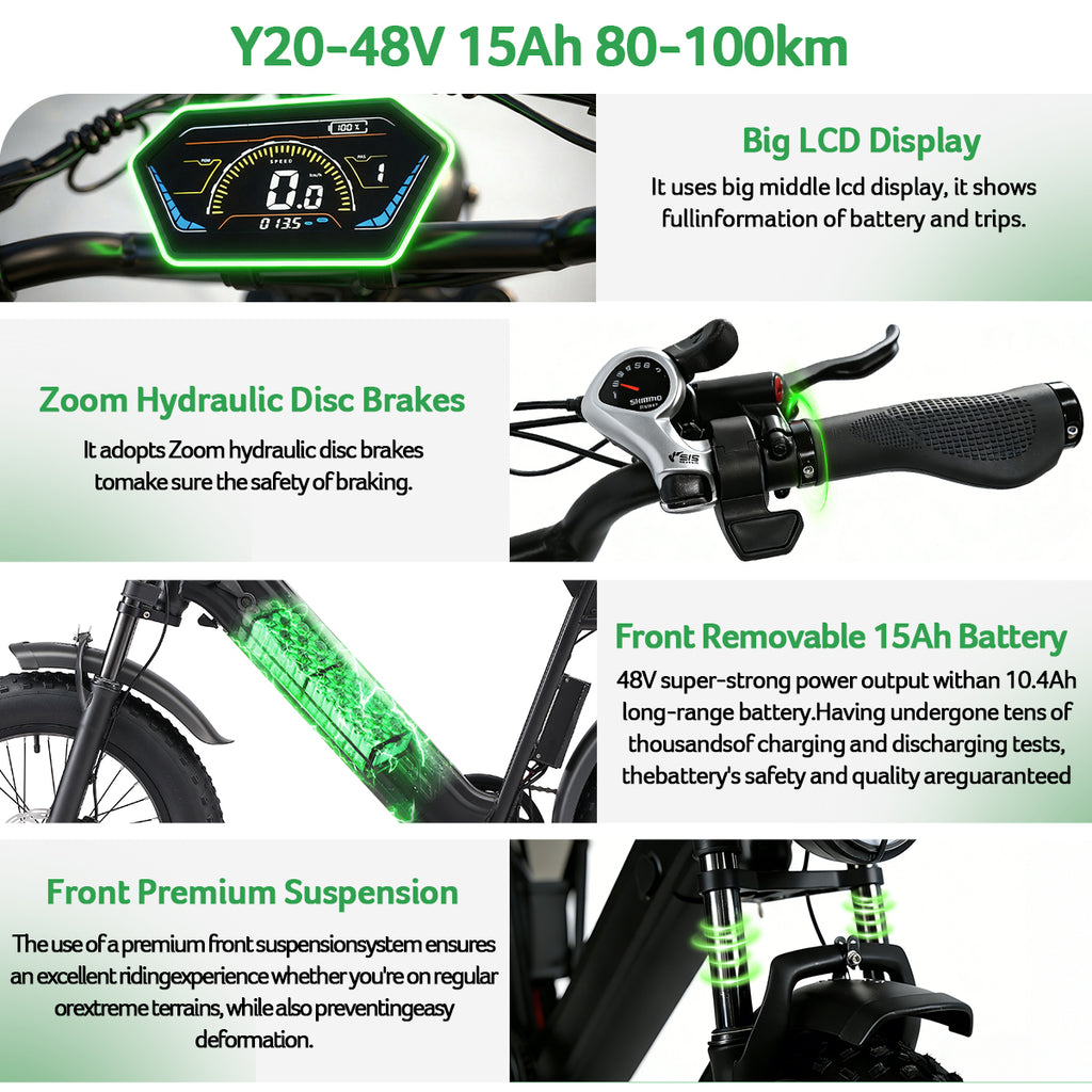 Yangor Y20 E-Bike – 250W | 48V 15Ah | 20×4,0" | Peak 500W