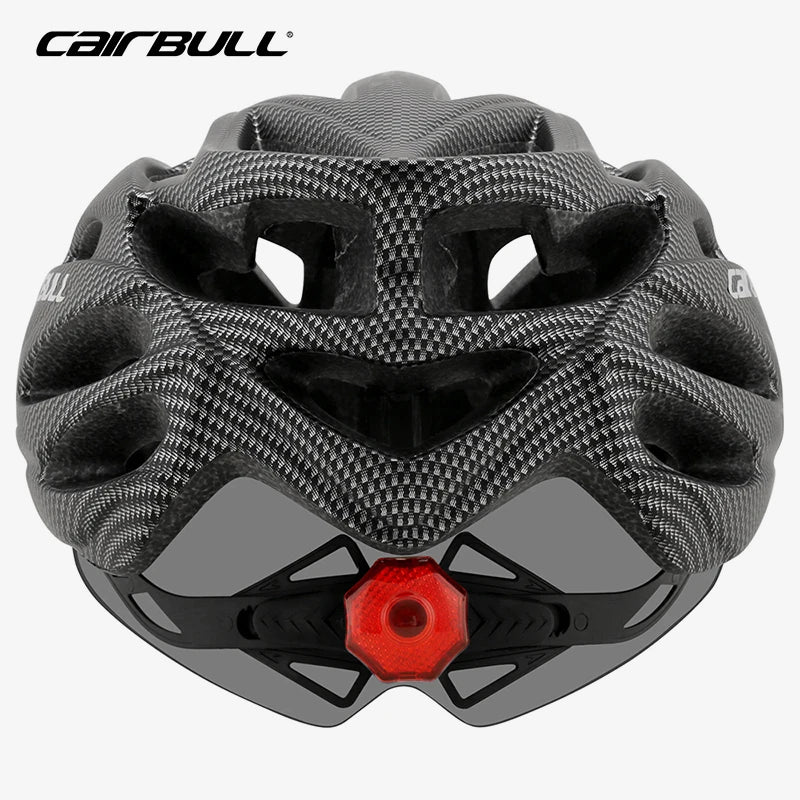 CAIRBULL Fahrradhelm mit Visier M/L 54–62 cm – LED MTB E-Bike Helm für Damen & Herren