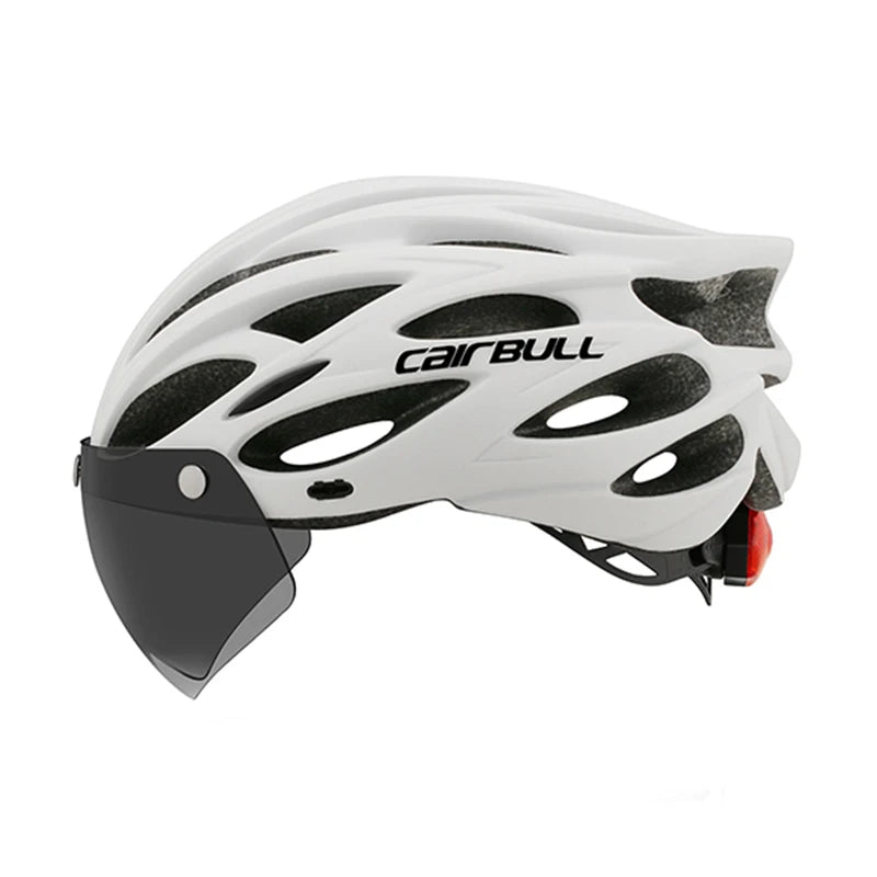 CAIRBULL Fahrradhelm mit Visier M/L 54–62 cm – LED MTB E-Bike Helm für Damen & Herren