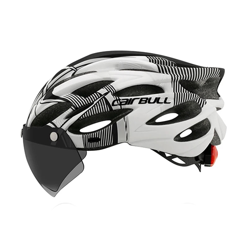 CAIRBULL Fahrradhelm mit Visier M/L 54–62 cm – LED MTB E-Bike Helm für Damen & Herren