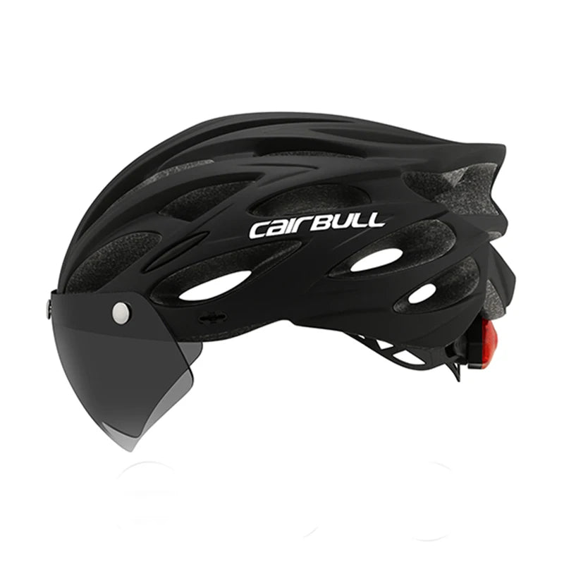 CAIRBULL Fahrradhelm mit Visier M/L 54–62 cm – LED MTB E-Bike Helm für Damen & Herren