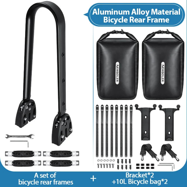 NEWBOLER Wasserdichte Fahrradtasche 10L inkl. Gepäckträger