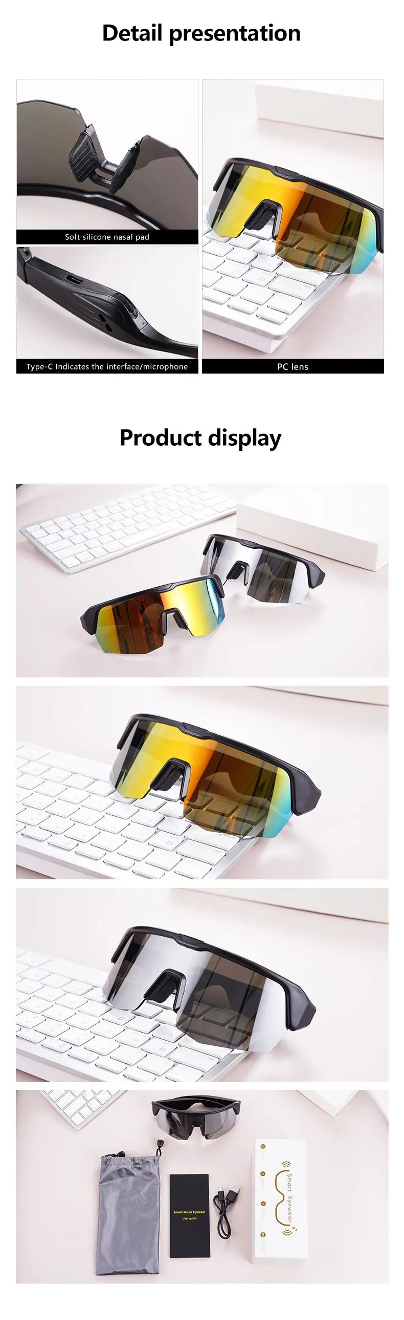 Bluetooth Sport-Sonnenbrille mit Musik & Telefonfunktion – UV400