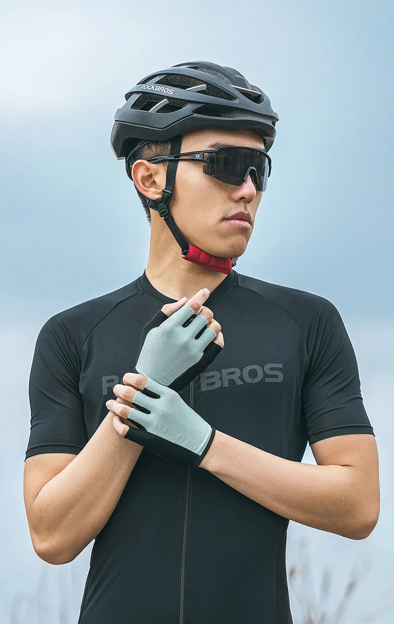 ROCKBROS Fahrradhandschuhe – Halbfinger, atmungsaktiv & stoßabsorbierend