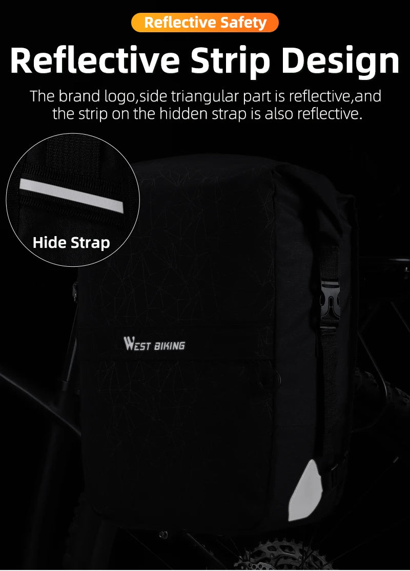 WEST BIKING Premium Wasserdichte Fahrrad-Gepäckträgertasche 17–29 L