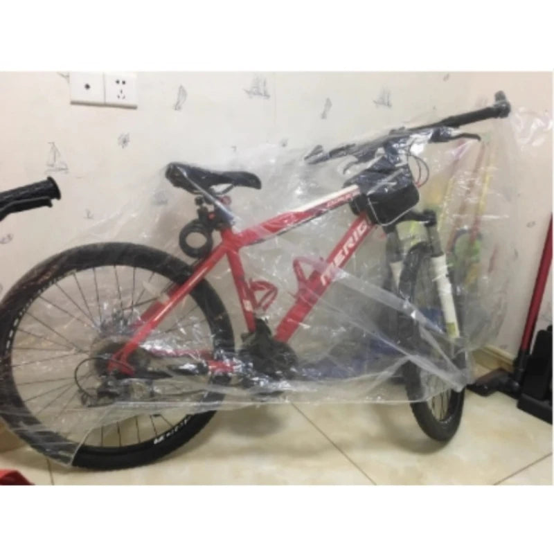 Einweg Fahrradabdeckung – Wasserdichter Schutz vor Regen, Staub & Schmutz – transparente Fahrrad- & E-Bike-Abdeckung 200 × 120 cm