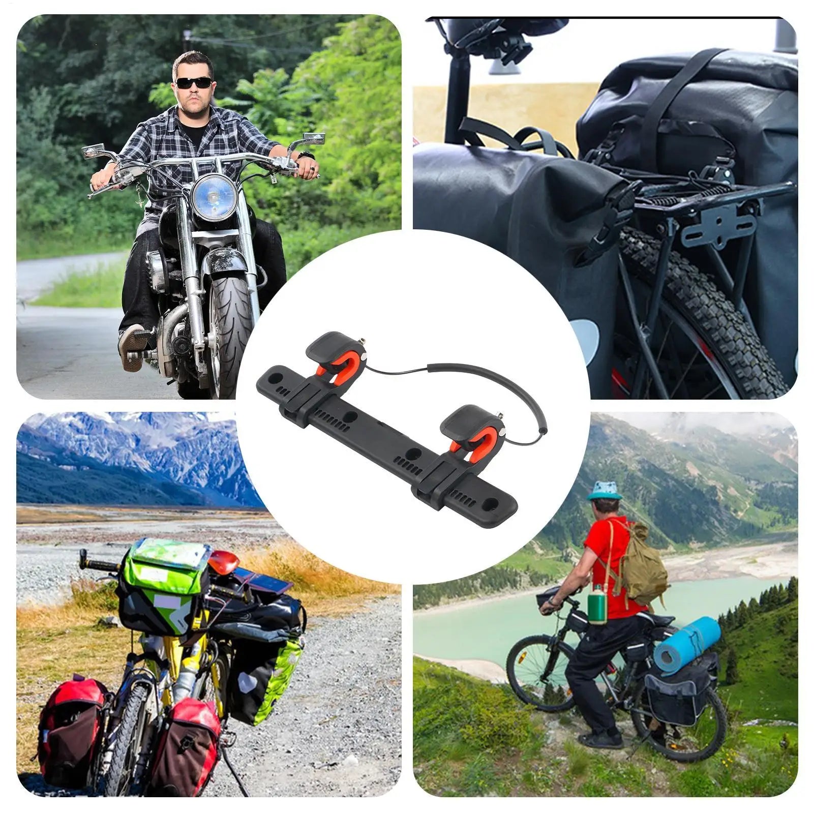 Verstellbare Gepäckhalterung für Fahrrad-Seitentaschen – Befestigungsclip für Fahrrad & Motorrad