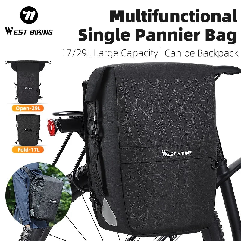 WEST BIKING Premium Wasserdichte Fahrrad-Gepäckträgertasche 17–29 L