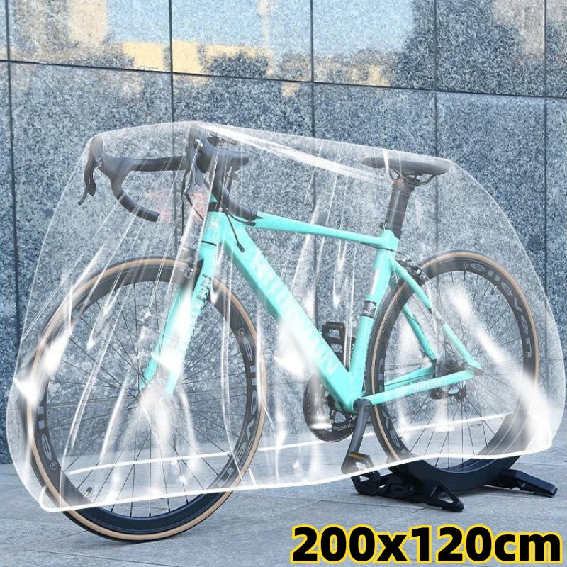 Einweg Fahrradabdeckung – Wasserdichter Schutz vor Regen, Staub & Schmutz – transparente Fahrrad- & E-Bike-Abdeckung 200 × 120 cm