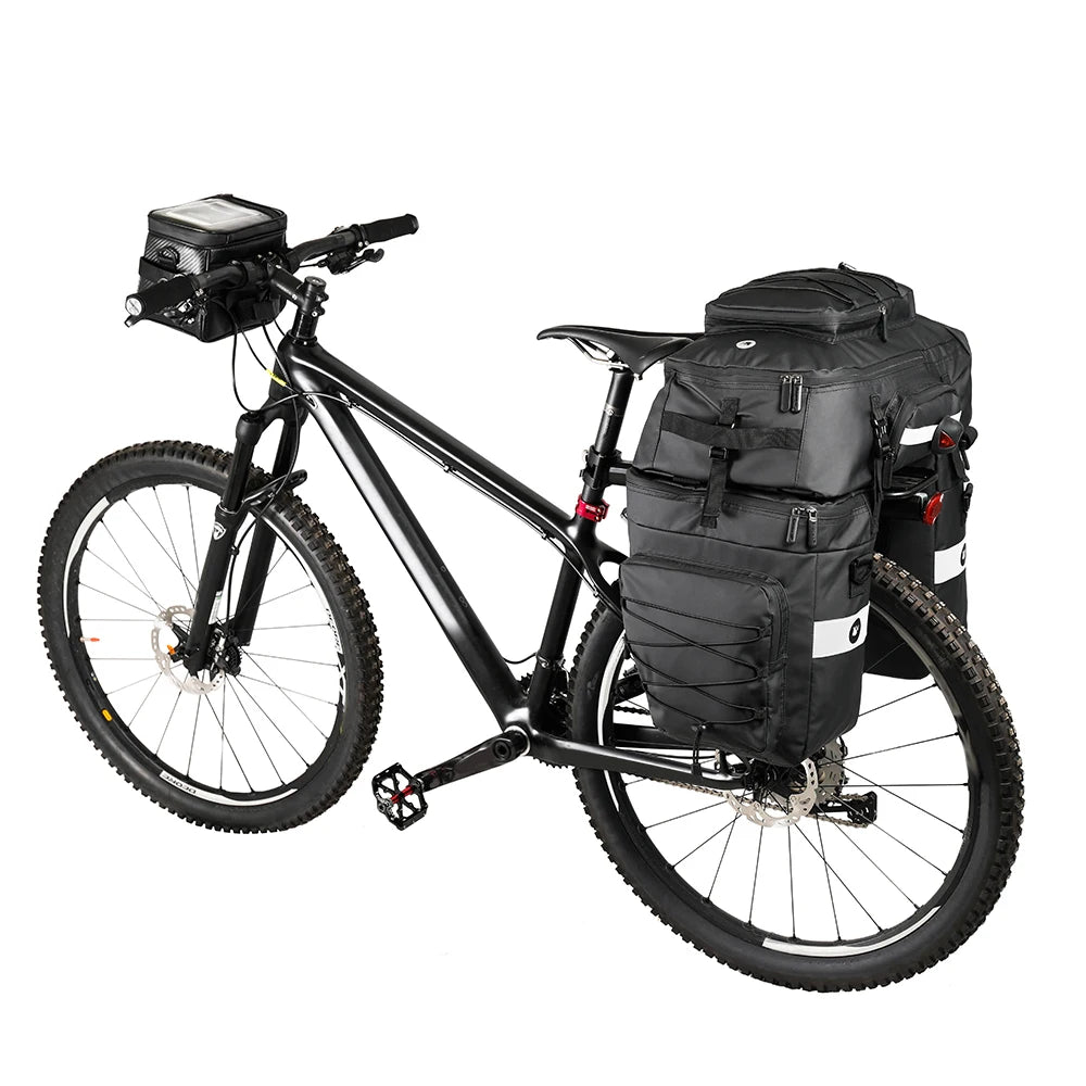 3-in-1 Fahrradtasche 75L – Wasserdichte Gepäckträgertasche, Rucksack & Schultertasche