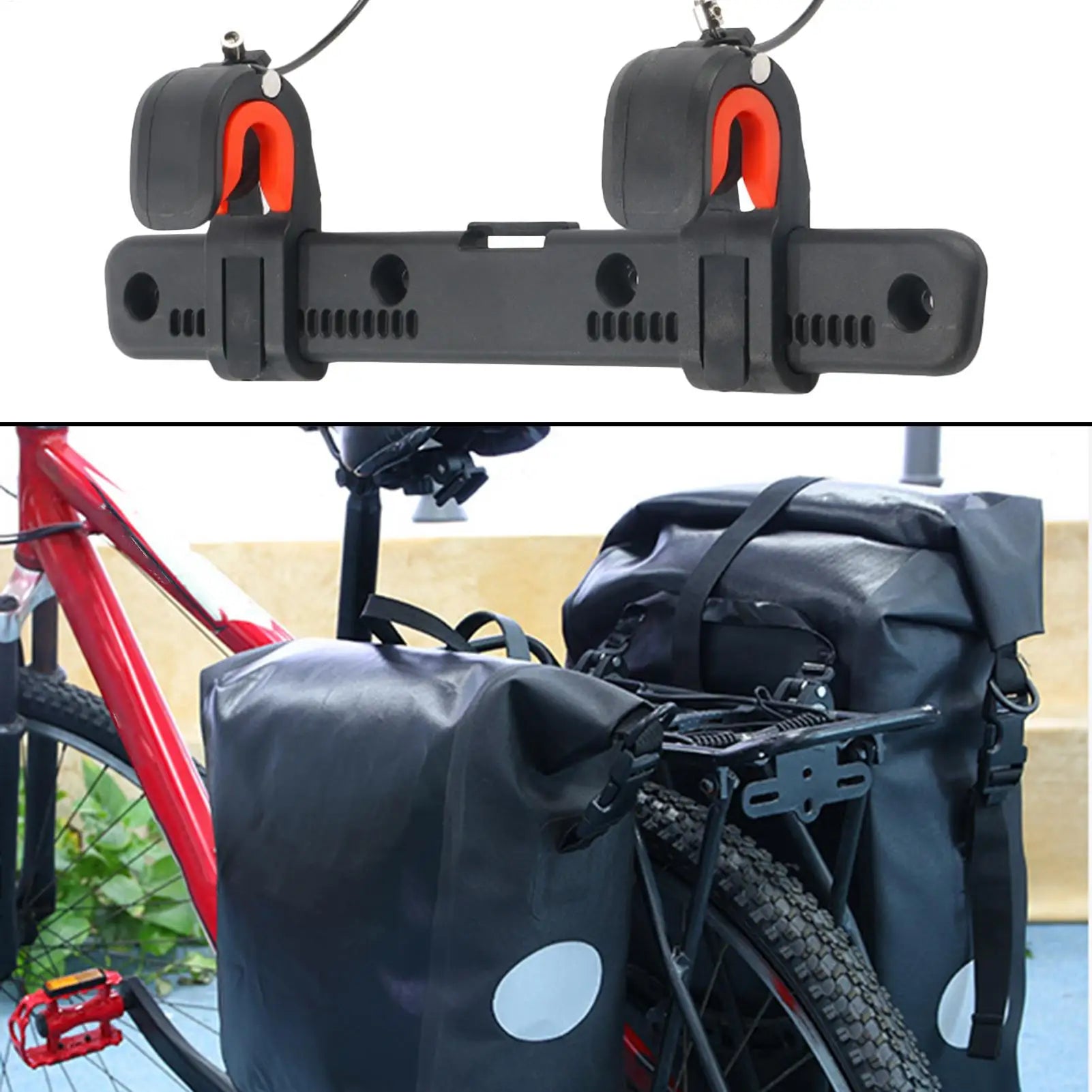 Verstellbare Gepäckhalterung für Fahrrad-Seitentaschen – Befestigungsclip für Fahrrad & Motorrad