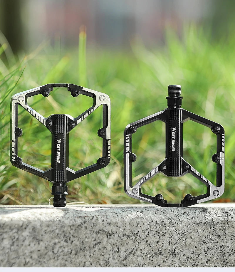 WEST BIKING Premium Aluminium-Pedale – Rutschfest für MTB, Trekking- & E-Bikes