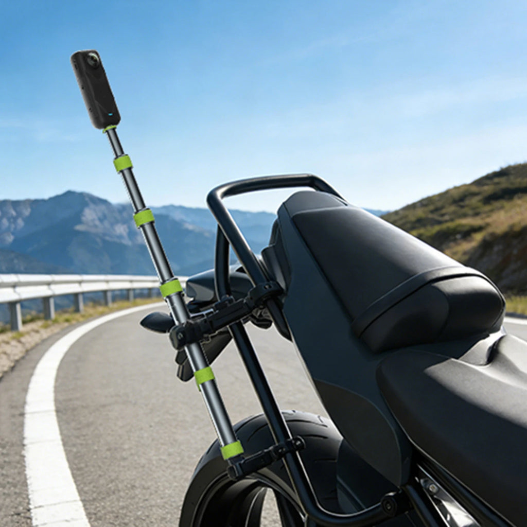 Premium Motorrad & Fahrrad 110 cm Actioncam Selfie Stick – Insta360 / GoPro