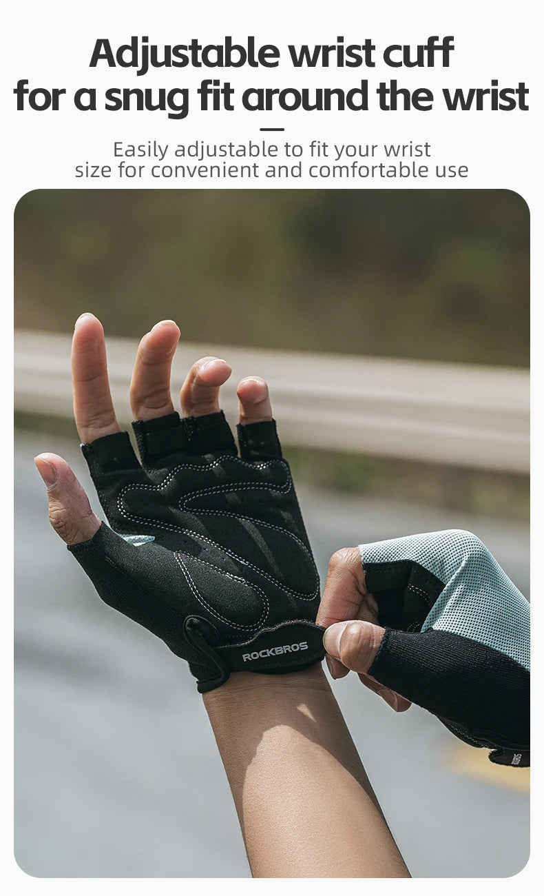 ROCKBROS Fahrradhandschuhe – Halbfinger, atmungsaktiv & stoßabsorbierend