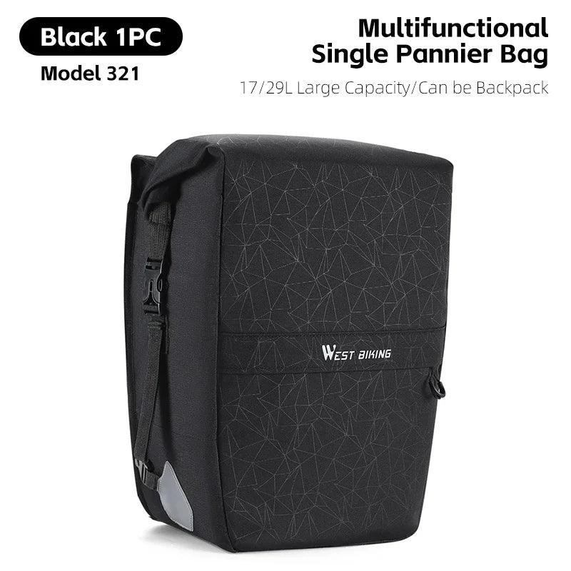 WEST BIKING Premium Wasserdichte Fahrrad-Gepäckträgertasche 17–29 L