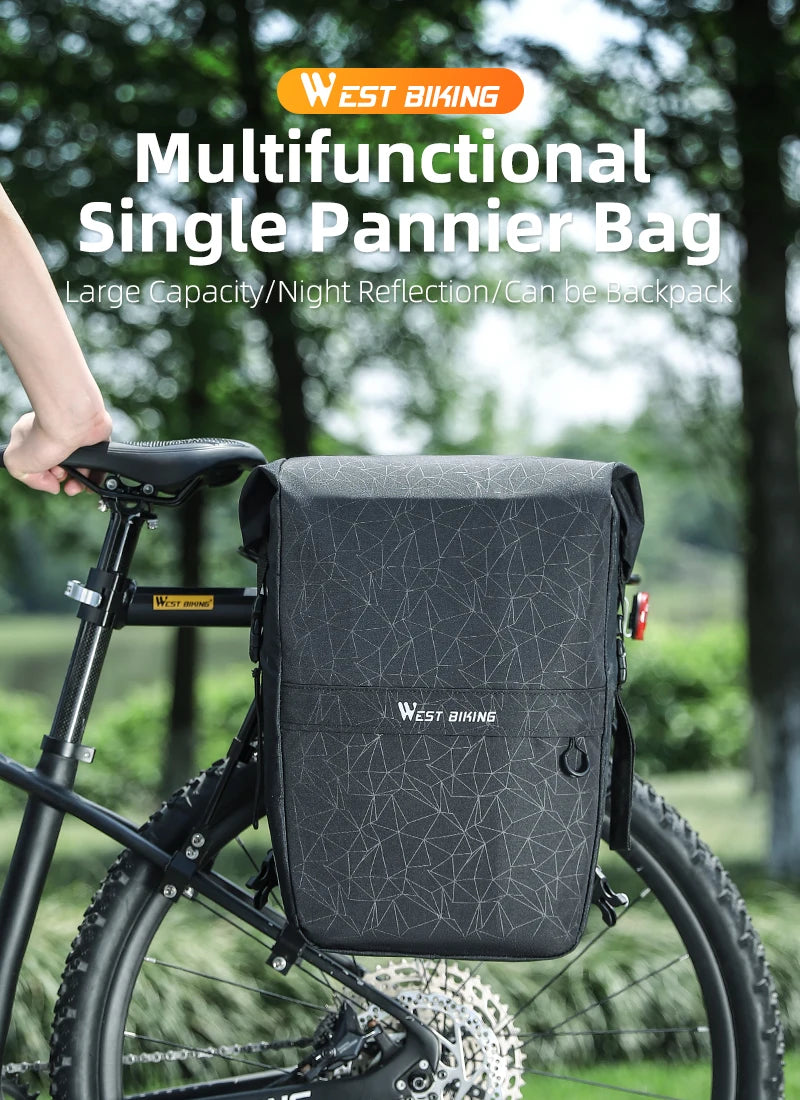 WEST BIKING Premium Wasserdichte Fahrrad-Gepäckträgertasche 17–29 L