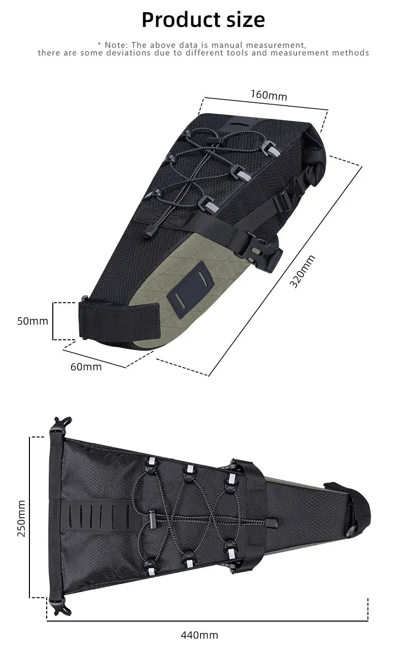Fahrradtasche 5,8 L – große Satteltasche mit Erweiterungsfunktion
