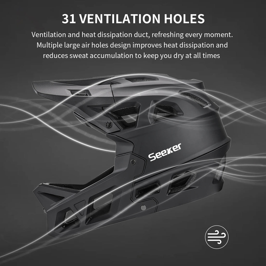 Premium Full-Face MTB Fahrradhelm – Downhill & E-Bike – EN 1078 – CE Belüftungsöffnungen