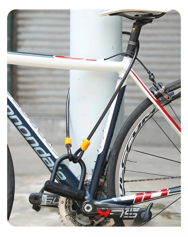U-Bügelschloss Fahrrad & E-Bike – robustes Stahl-Fahrradschloss mit Silikonschutz – Diebstahlschutz