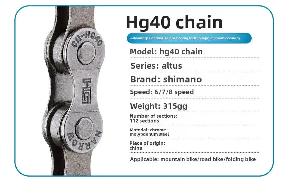 Fahrradkette 6–12-fach MTB Rennrad – HG-Serie – 116/126 Glieder – verschiedene Varianten
