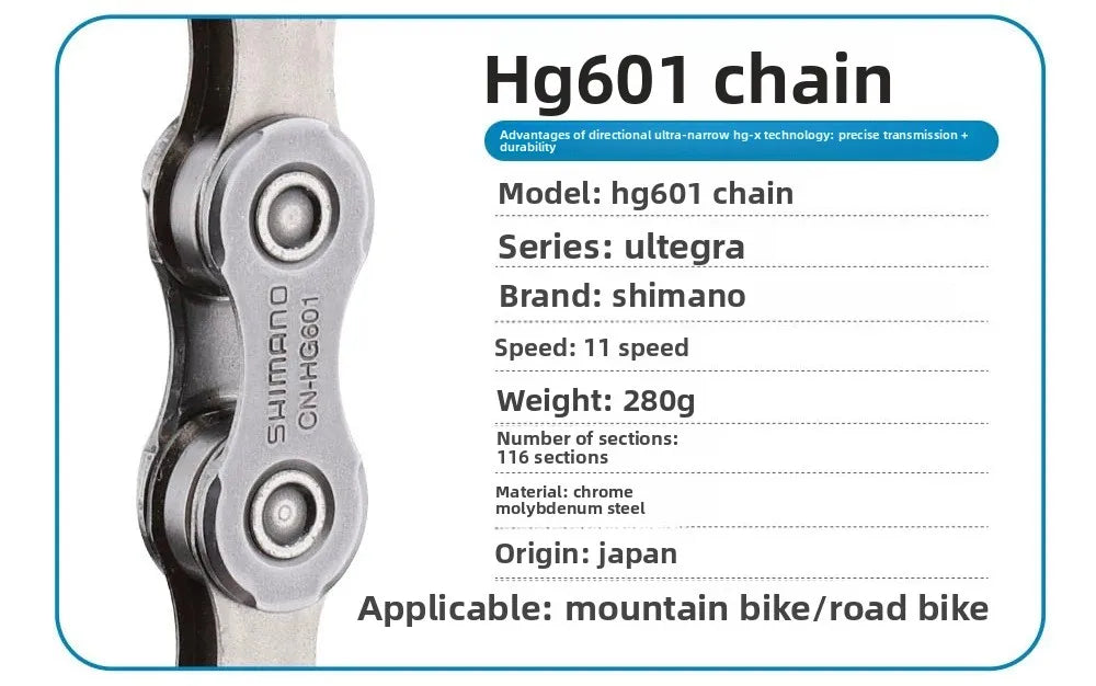 Fahrradkette 6–12-fach MTB Rennrad – HG-Serie – 116/126 Glieder – verschiedene Varianten