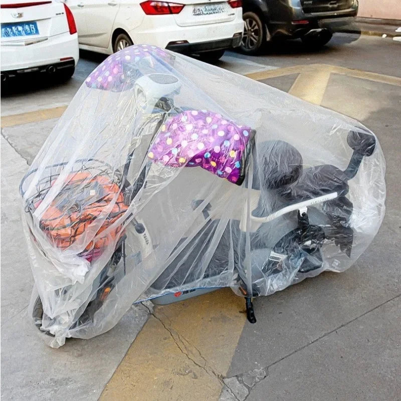 Einweg Fahrradabdeckung – Wasserdichter Schutz vor Regen, Staub & Schmutz – transparente Fahrrad- & E-Bike-Abdeckung 200 × 120 cm