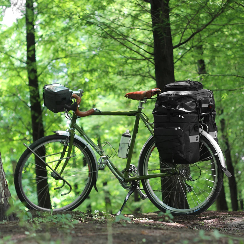 3-in-1 Fahrradtasche 75L – Wasserdichte Gepäckträgertasche, Rucksack & Schultertasche