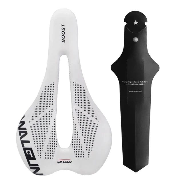 MTB Fahrradsattel Sport – Leichter Mountainbike Sattel mit Aussparung, Komfort & Belüftung, Schwarz/Weiß