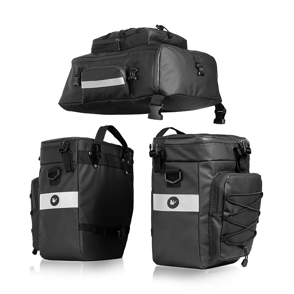 3-in-1 Fahrradtasche 75L – Wasserdichte Gepäckträgertasche, Rucksack & Schultertasche
