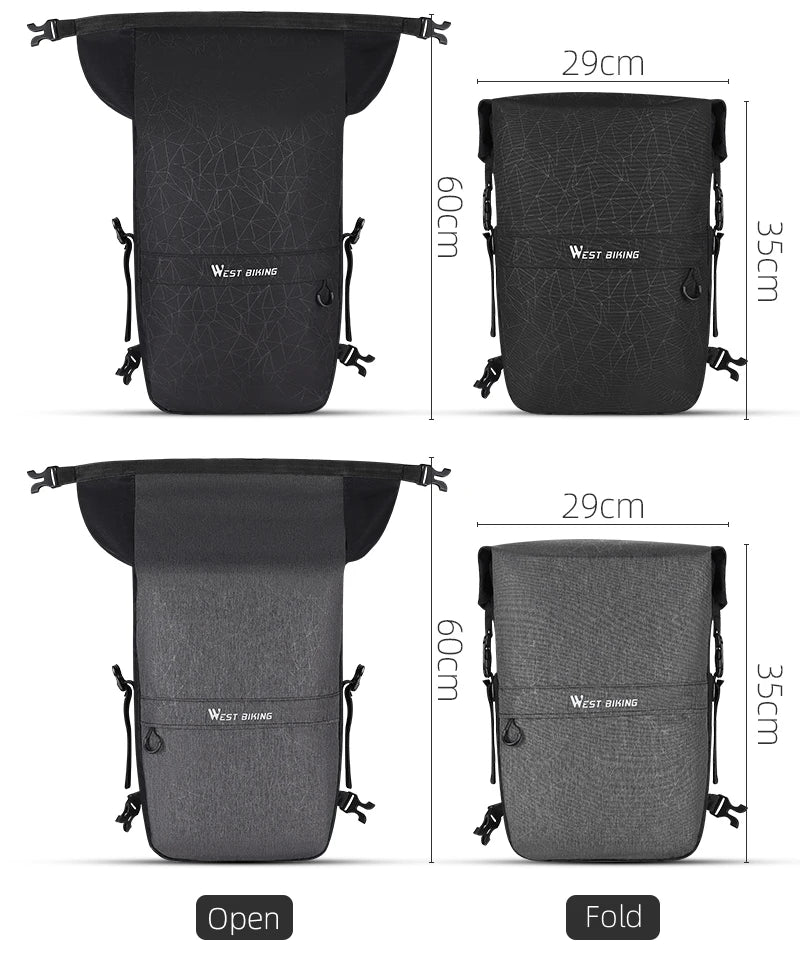WEST BIKING Premium Wasserdichte Fahrrad-Gepäckträgertasche 17–29 L