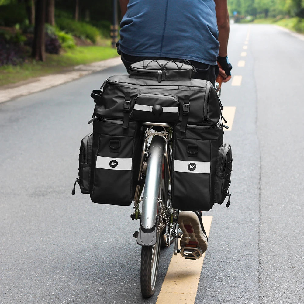 3-in-1 Fahrradtasche 75L – Wasserdichte Gepäckträgertasche, Rucksack & Schultertasche