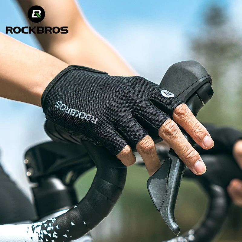 ROCKBROS Fahrradhandschuhe – Halbfinger, atmungsaktiv & stoßabsorbierend