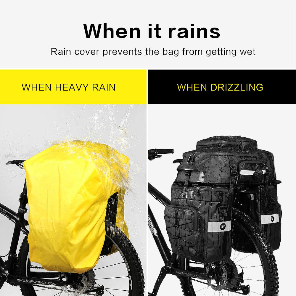 3-in-1 Fahrradtasche 75L – Wasserdichte Gepäckträgertasche, Rucksack & Schultertasche