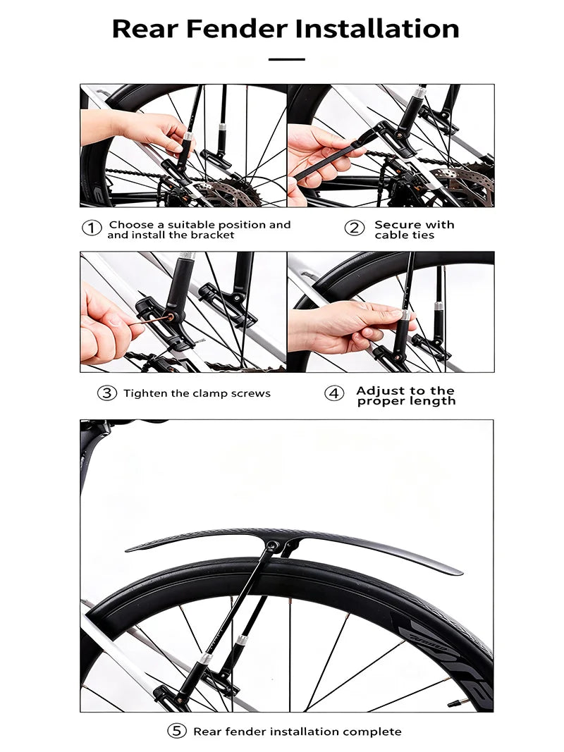 Fahrrad Schutzblech hinten – Verstellbar & extra breit – MTB & E-Bike Spritzschutz