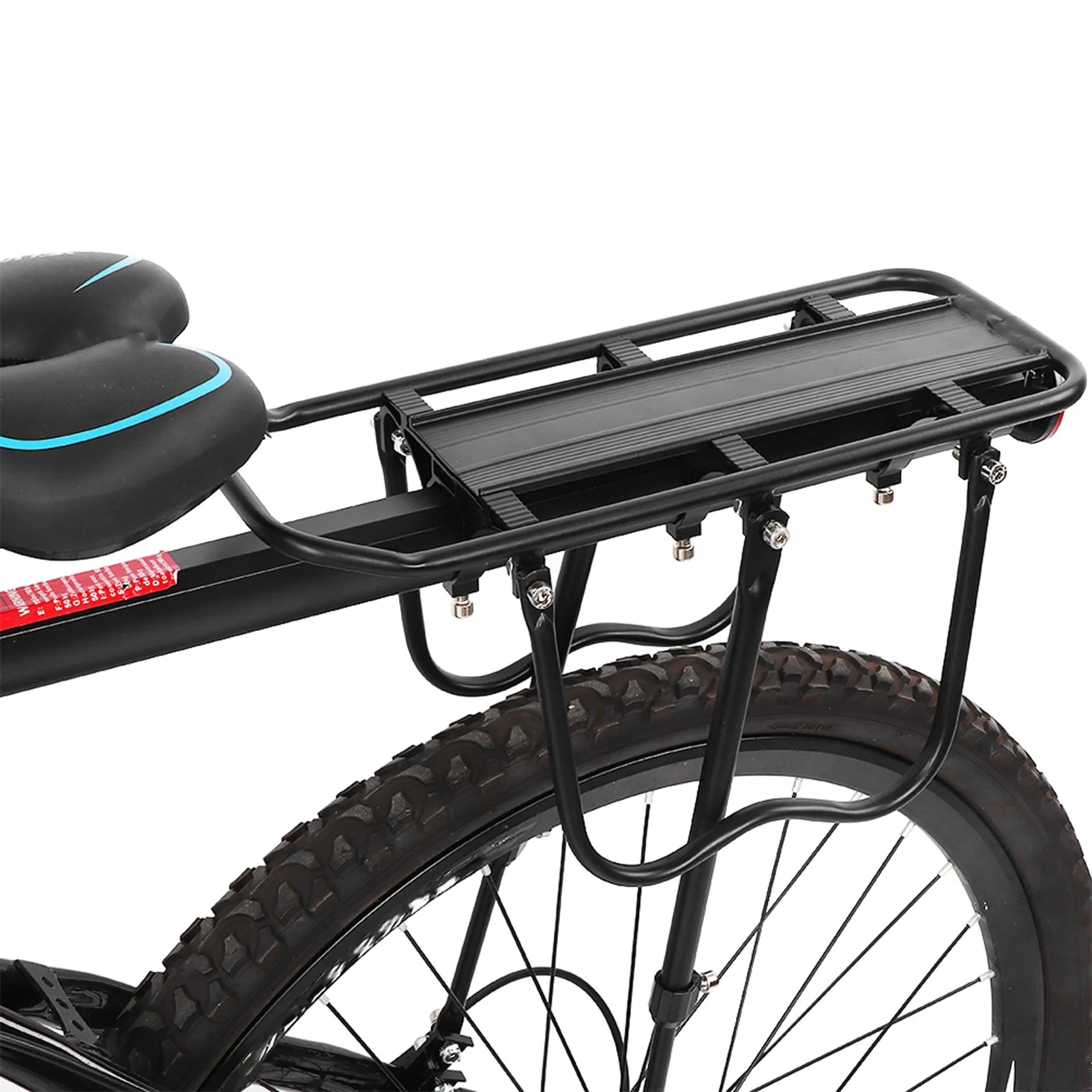 WJ01 Fahrrad-Gepäckträger aus Aluminium – schwarzer Gepäckträger für das Hinterrad