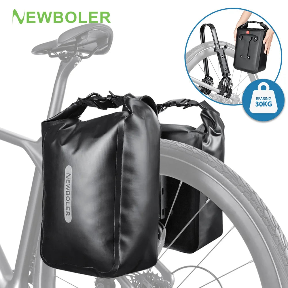 NEWBOLER Wasserdichte Fahrradtasche 10L inkl. Gepäckträger