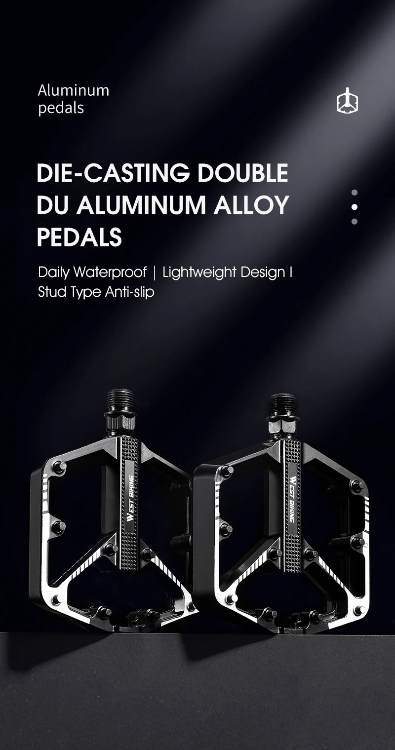 WEST BIKING Premium Aluminium-Pedale – Rutschfest für MTB, Trekking- & E-Bikes
