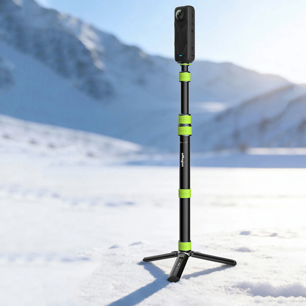 Premium Motorrad & Fahrrad 110 cm Actioncam Selfie Stick – Insta360 / GoPro