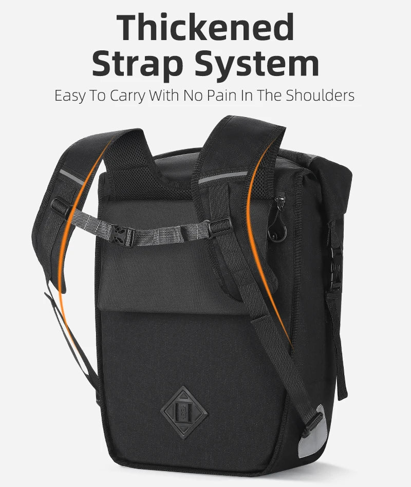 WEST BIKING Premium Wasserdichte Fahrrad-Gepäckträgertasche 17–29 L