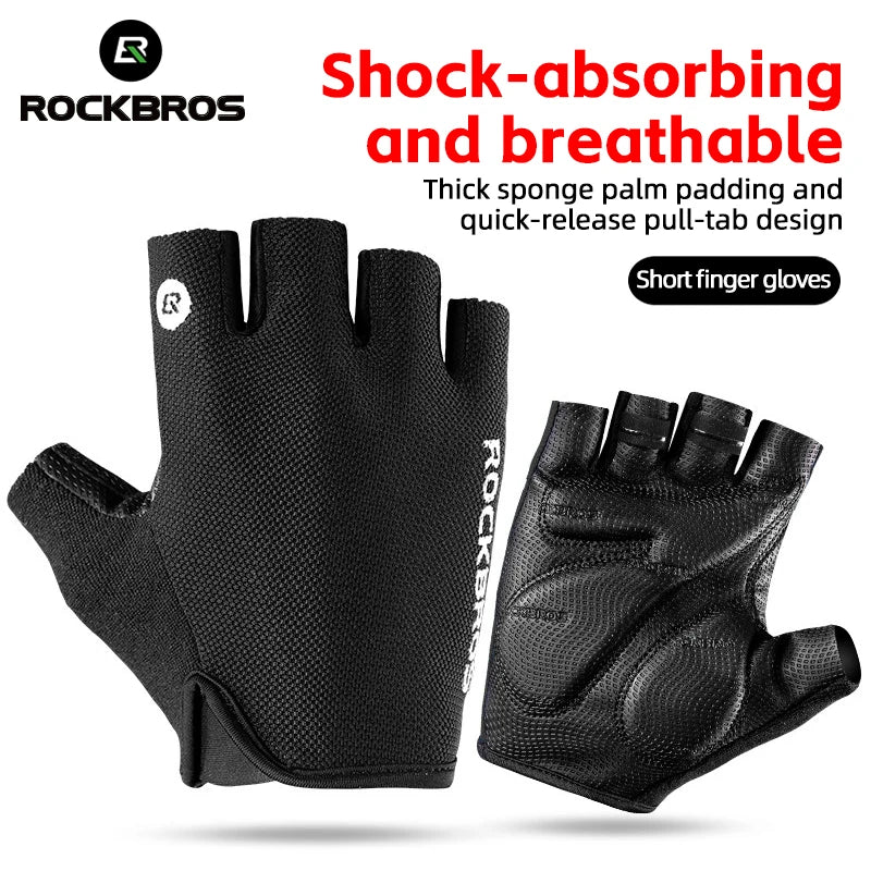 ROCKBROS Fahrradhandschuhe – Halbfinger, atmungsaktiv & stoßabsorbierend