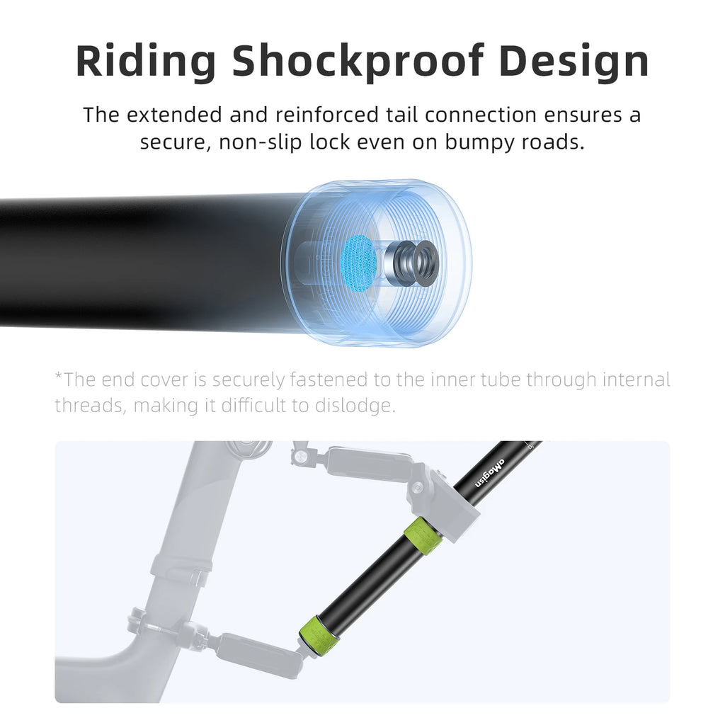 Premium Motorrad & Fahrrad 110 cm Actioncam Selfie Stick – Insta360 / GoPro