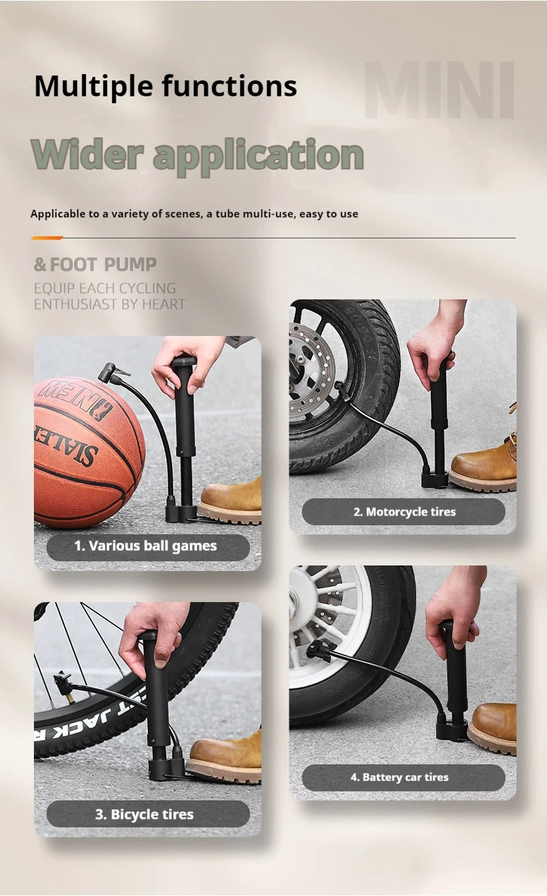 WEST BIKING-MTB Mini Fahrradpumpe 80 PSI – Tragbare Luftpumpe für Fahrrad & E-Bike – Kompakt & leicht