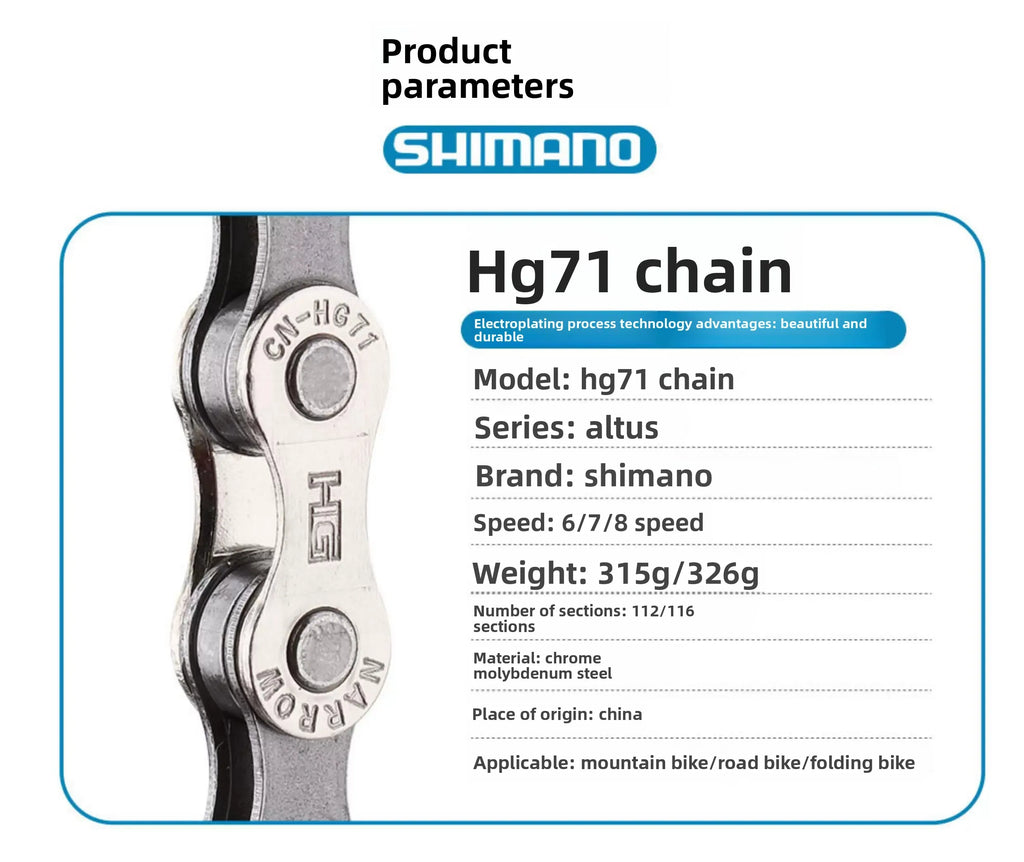 Fahrradkette 6–12-fach MTB Rennrad – HG-Serie – 116/126 Glieder – verschiedene Varianten