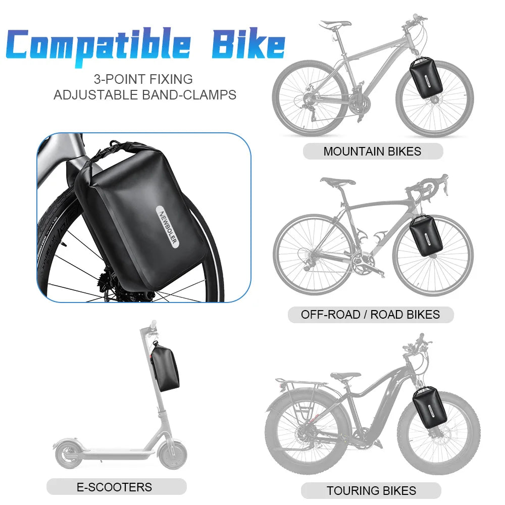 NEWBOLER Wasserdichte Fahrradtasche 10L inkl. Gepäckträger