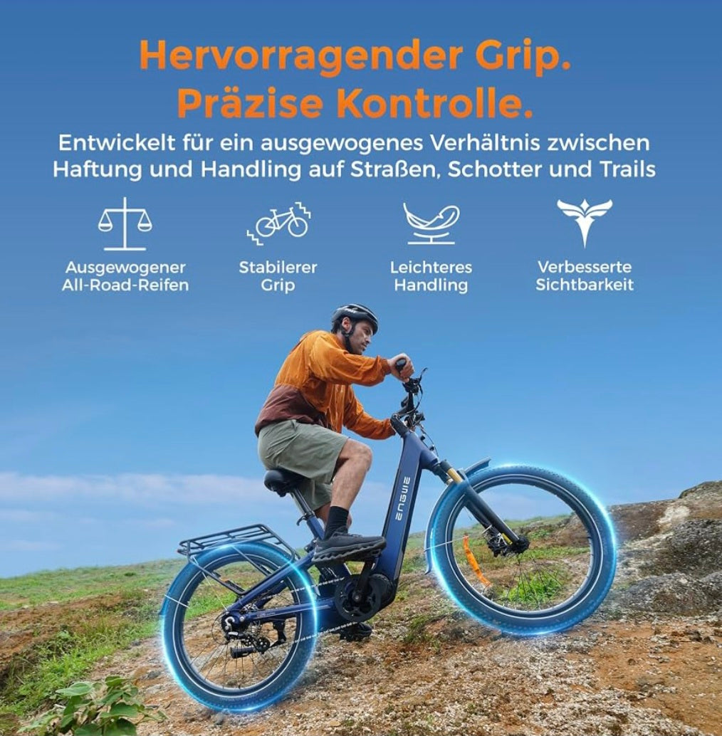 ENGWE E26 3.0 Pro – E-SUV E-Bike mit 100 Nm Mittelmotor, Vollfederung & 135 km Reichweite