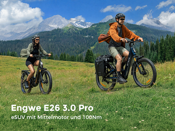 ENGWE E26 3.0 Pro – E-SUV E-Bike mit 100 Nm Mittelmotor, Vollfederung & 135 km Reichweite