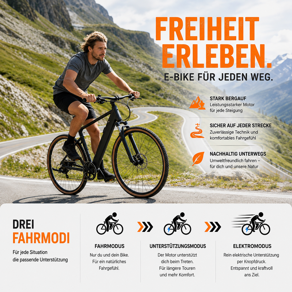 Yangor H700 E-Bike – 250W | Bis zu 100 km Reichweite