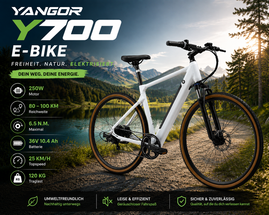 Yangor H700 E-Bike – 250W | Bis zu 100 km Reichweite